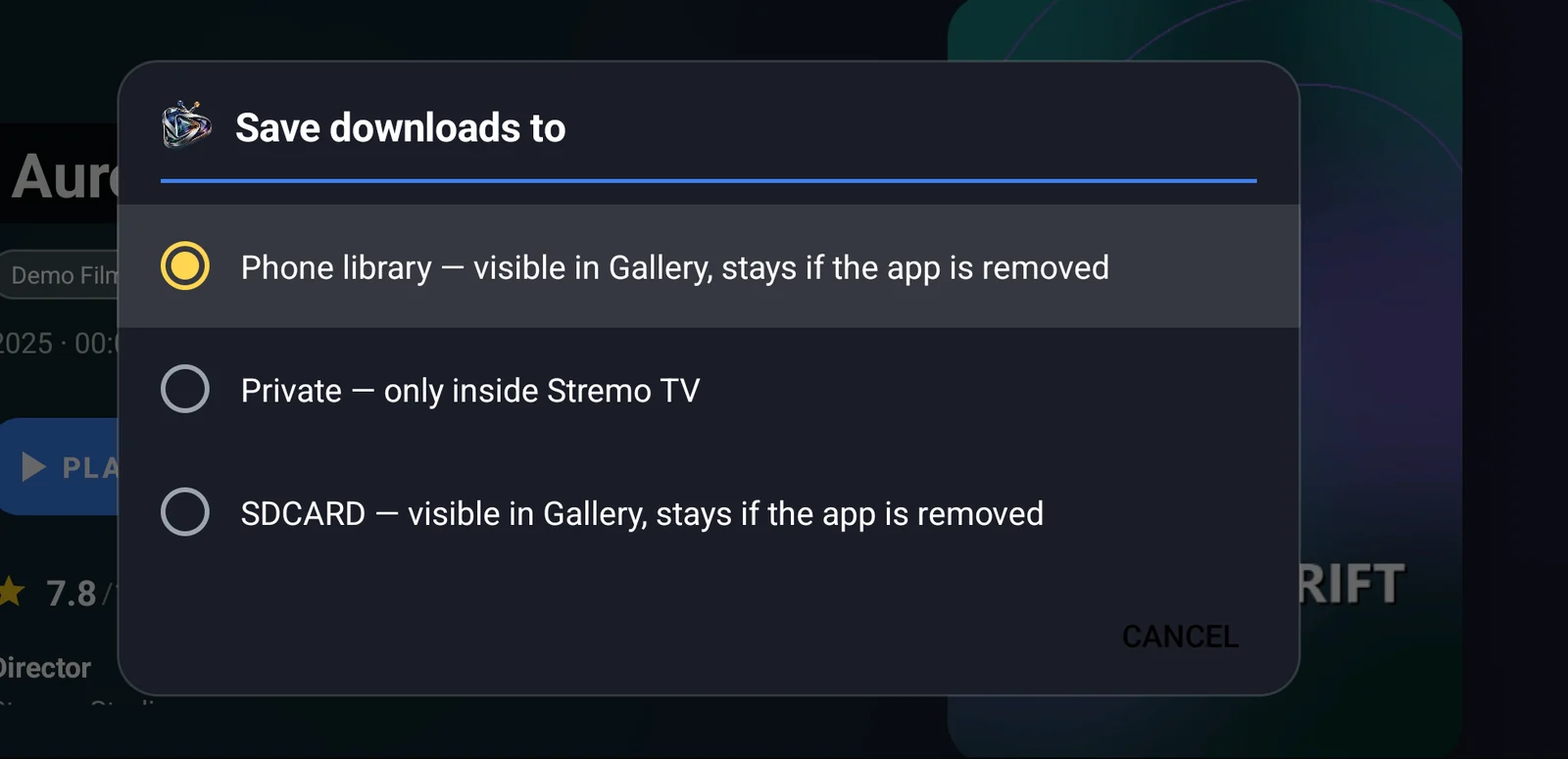Choose where downloads are saved