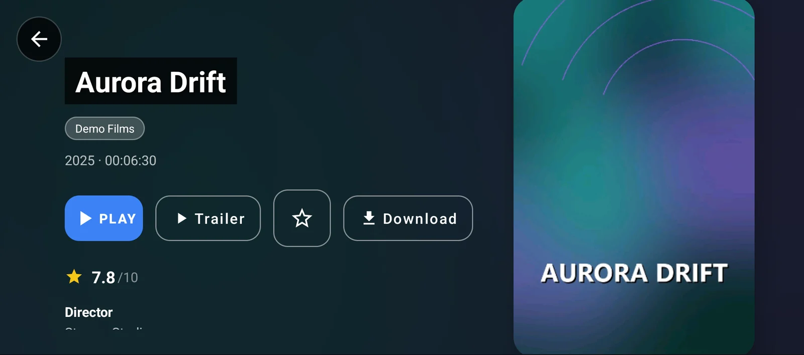 Movie page with the Download button